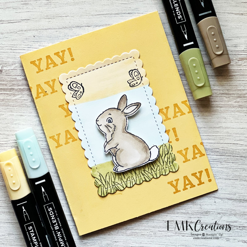 Baby card featuring bunny by EMK Creations