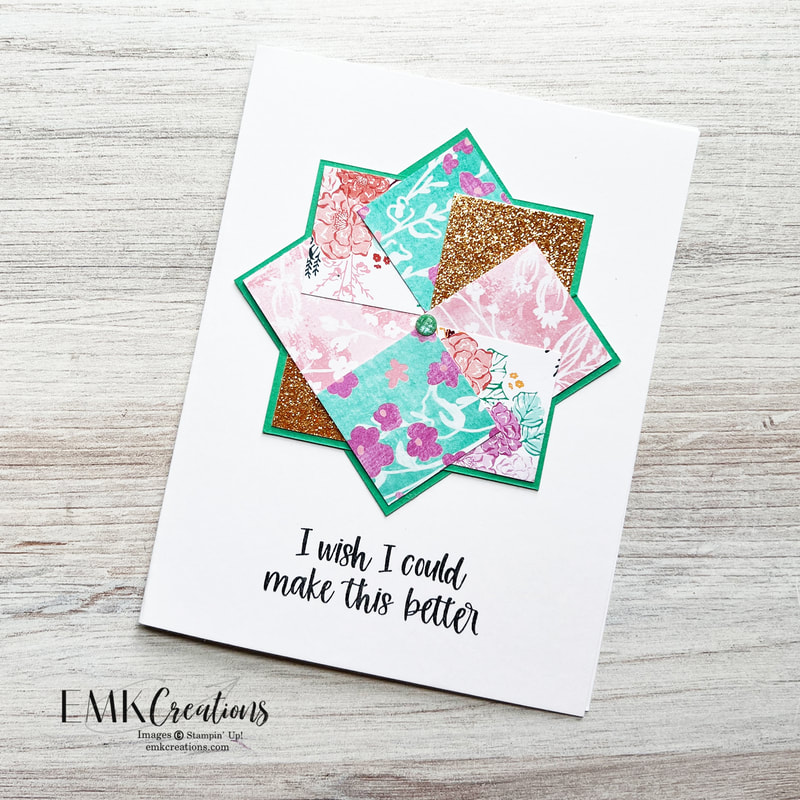 pinwheel design card with bright pastel colors by EMK Creations