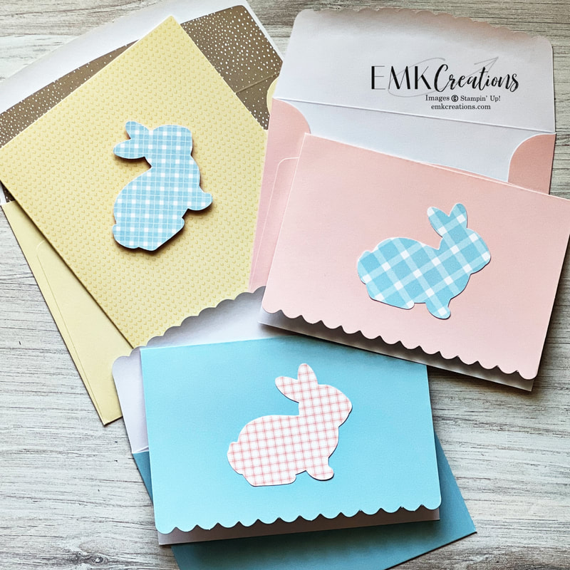 Simple baby notecards featuring bunny punch - EMK Creations