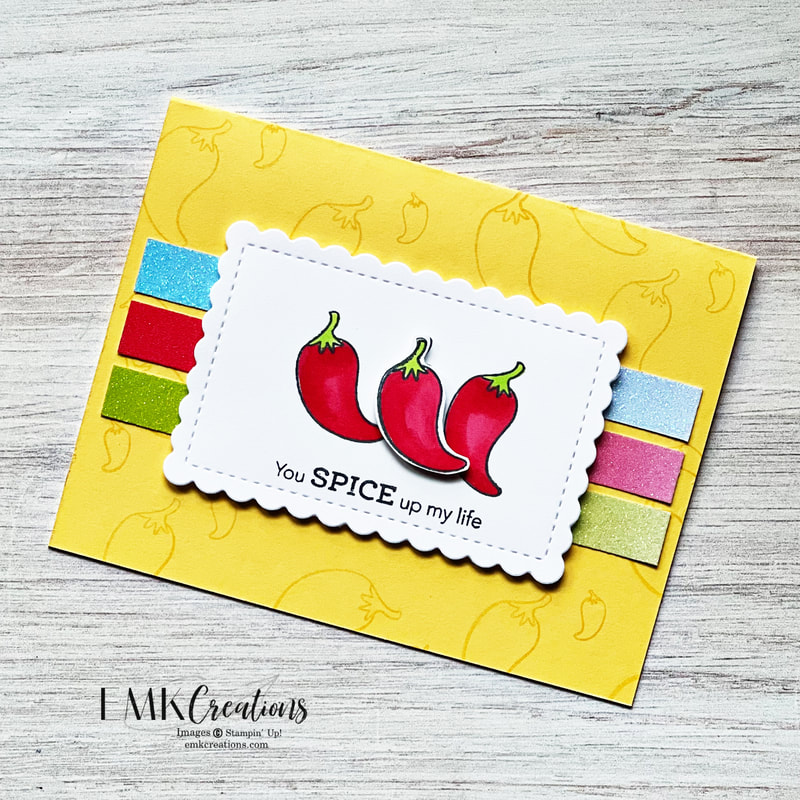 Stampin' Up! Taco Fiesta card featuring peppers - EMK Creations