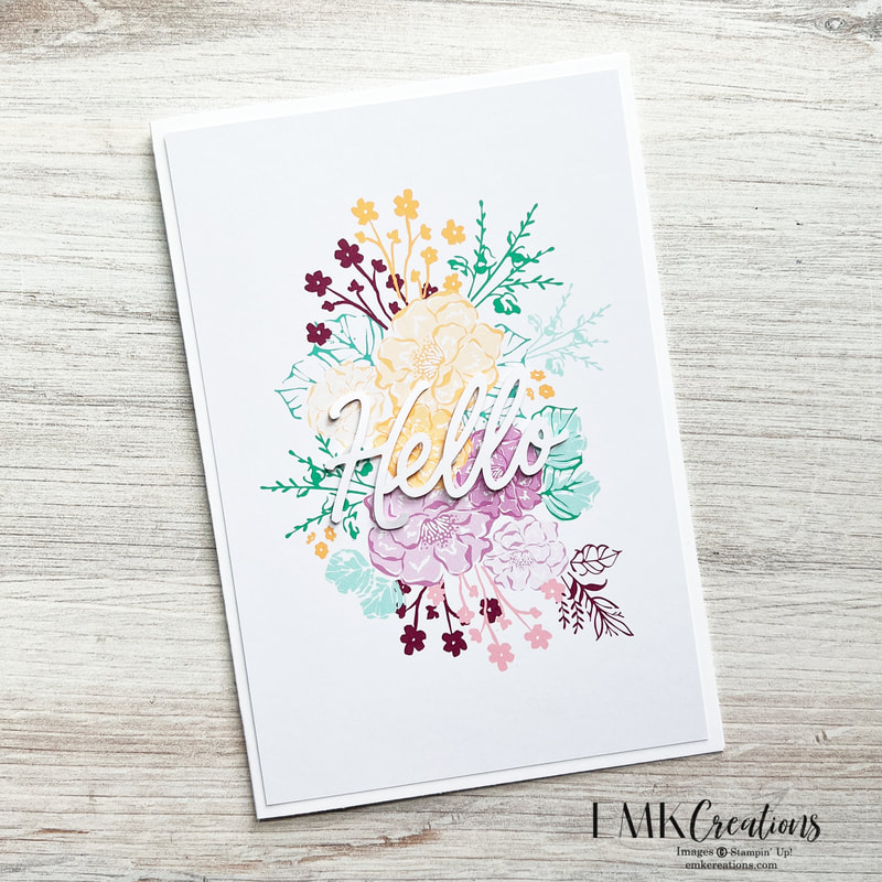 hello card with flowers on a white background by emk creations