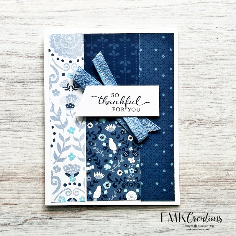 blue countryside inn strips thank you card by EMK Creations