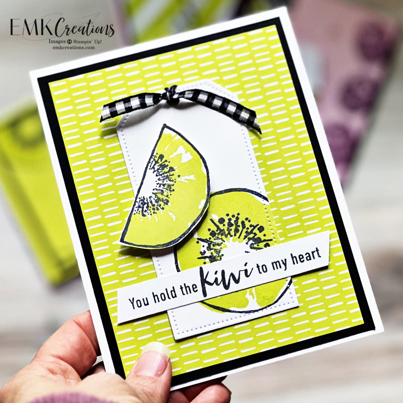 Card featuring kiwis with the saying you hold th kiwi to my heart - EMK Creationsi 