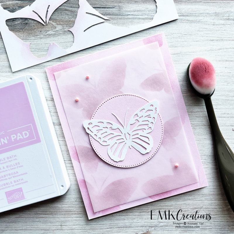Pink card featuring butterflies with tools in the picture by EMK Creations