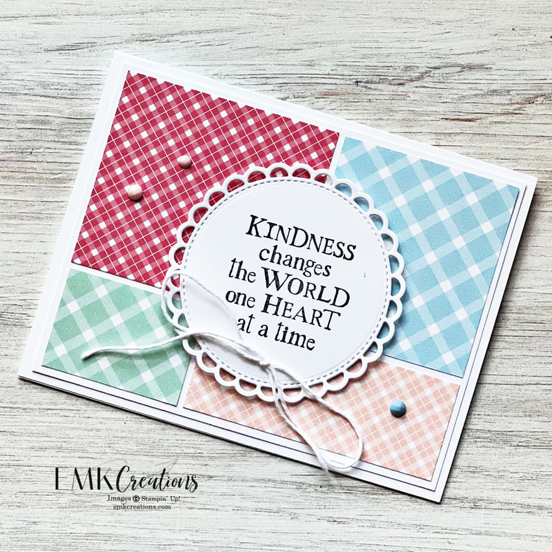 Country Gingham kindness card by EMK Creations 