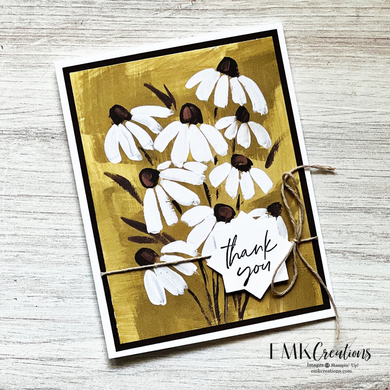 white daisy thank you card by EMK Creations