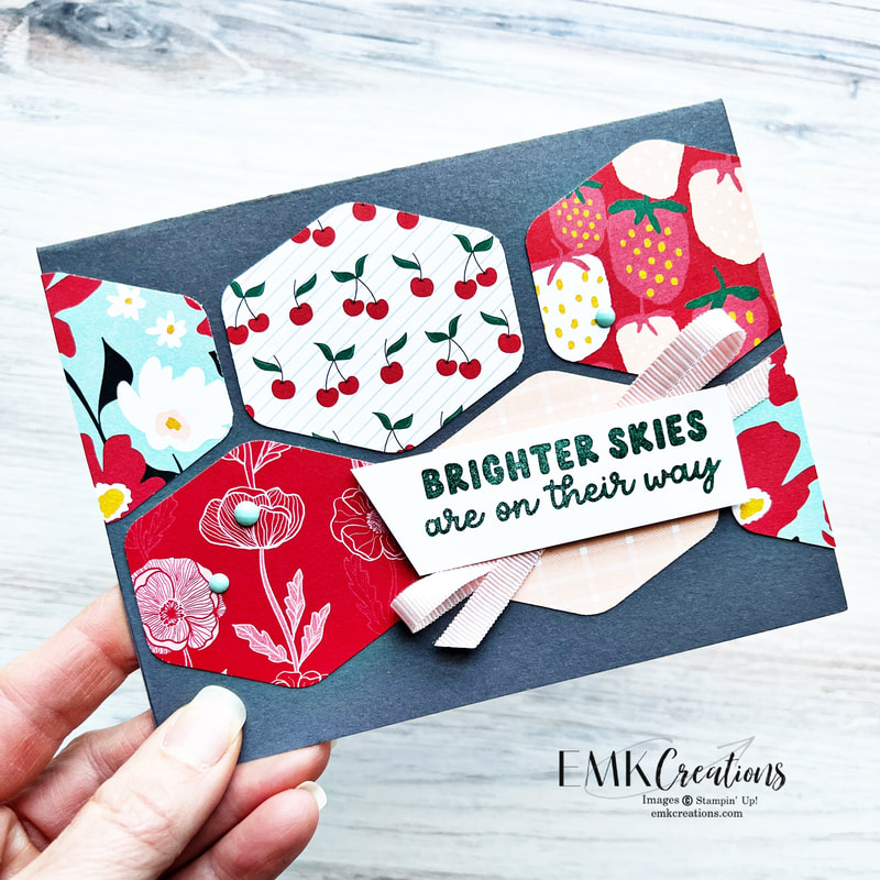 Bright skies are on their way card with hexagon punch by EMK Creations